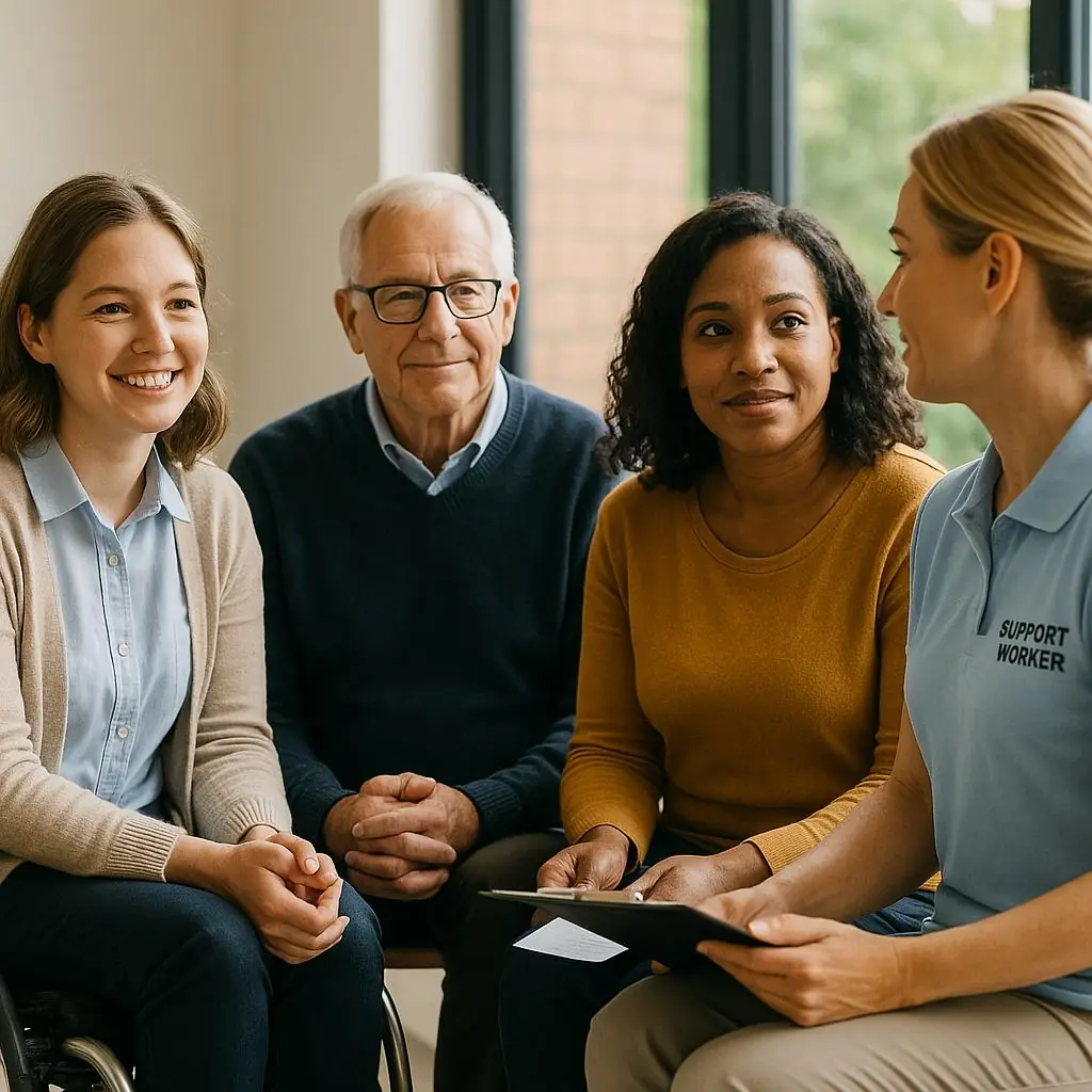 Support worker meeting with participant