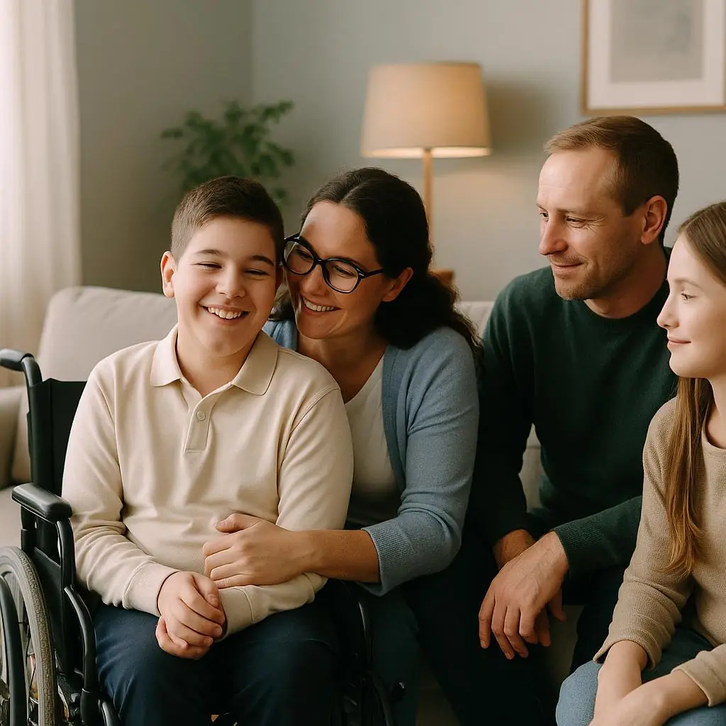 Parent and child receiving gentle family-centred support
